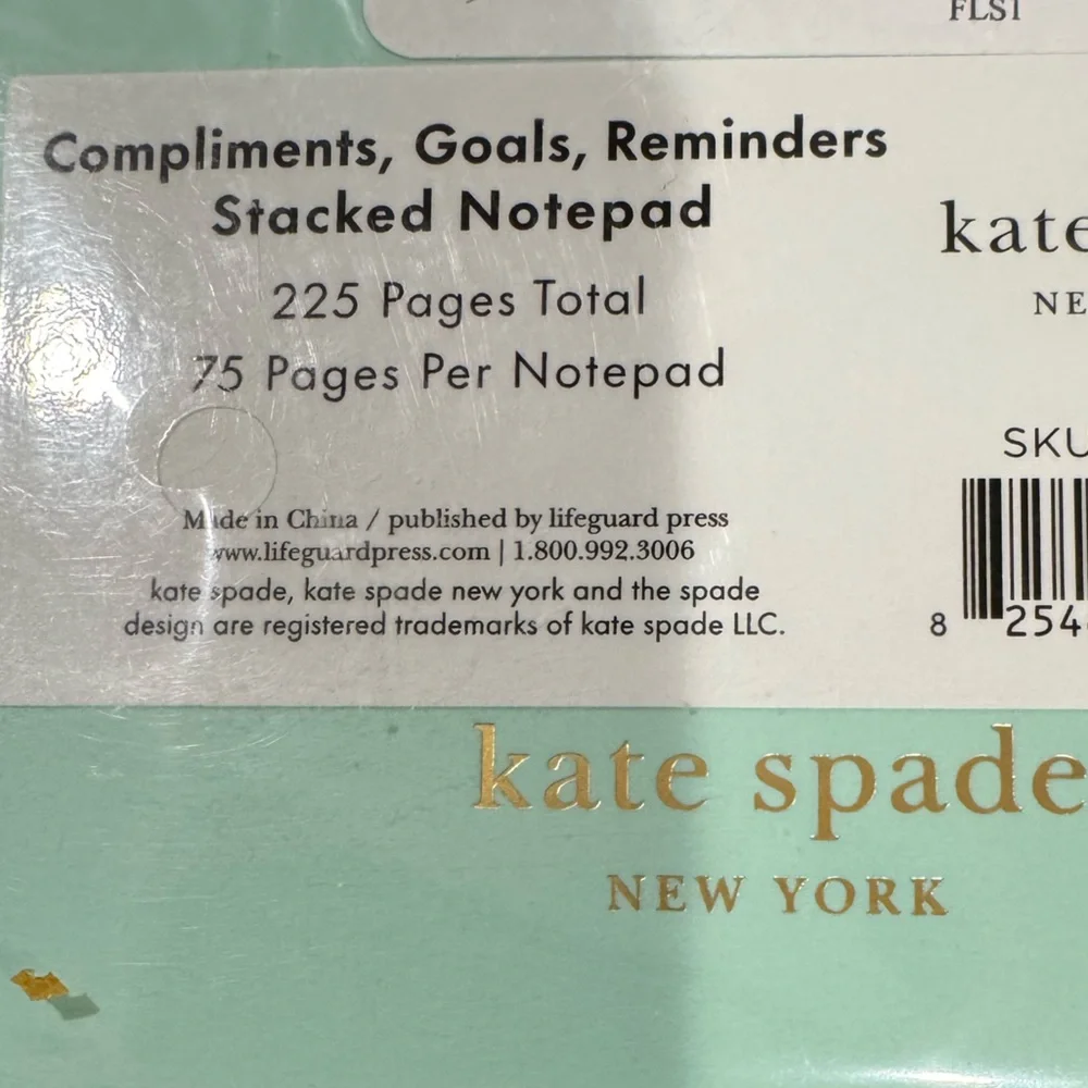 Kate Spade ♠️ Pink, Yellow, and Mint Notepad Trio with gold embossed prompts🩷💛💚